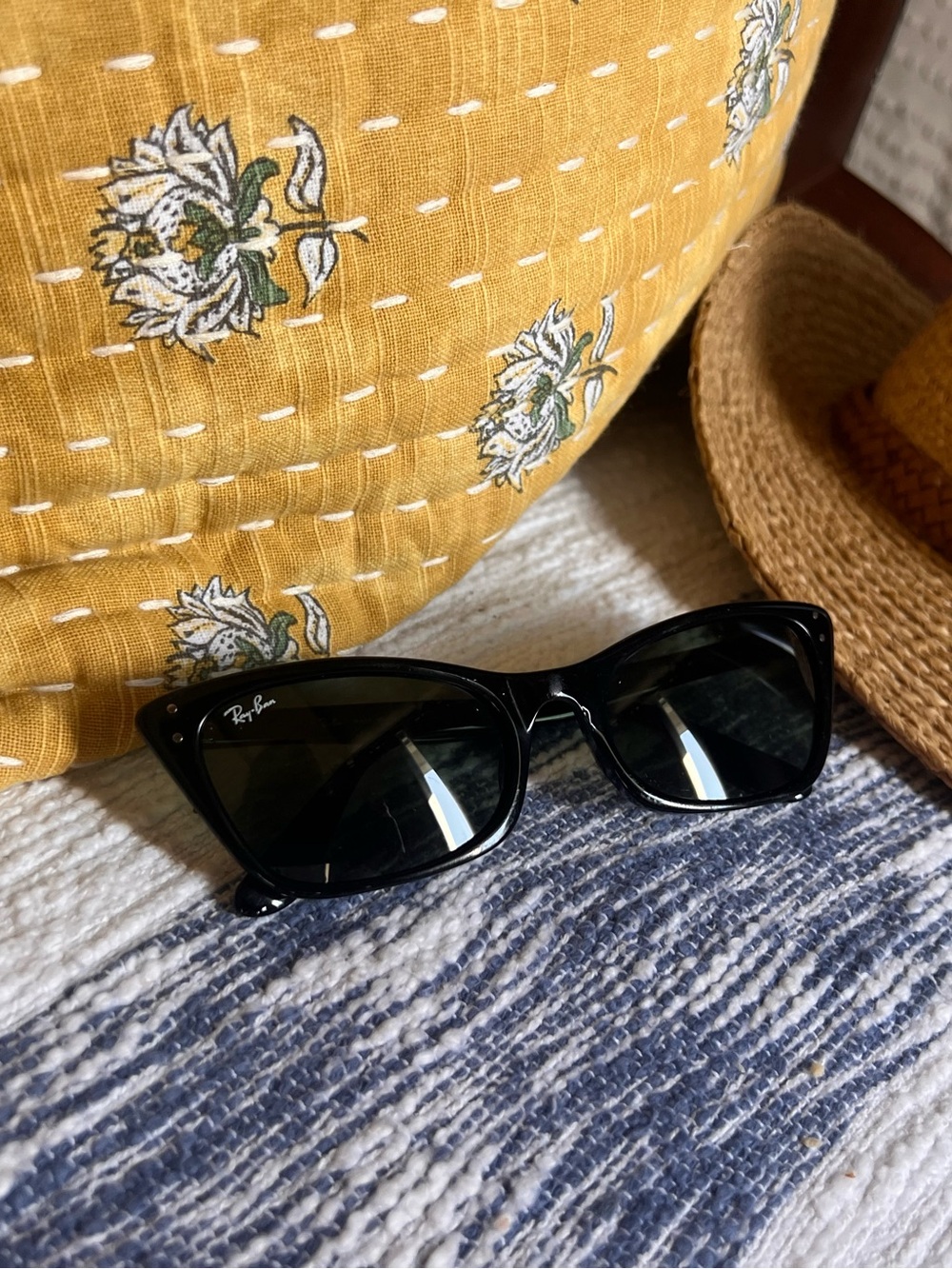 Ray-Ban Women’s Black Cat-Eye Sunglasses with Dark Lenses
